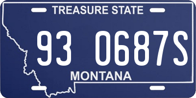 MT license plate 930687S
