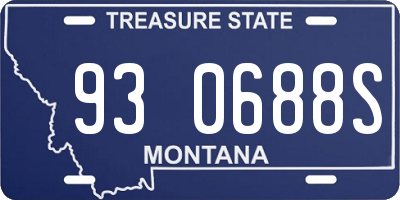 MT license plate 930688S
