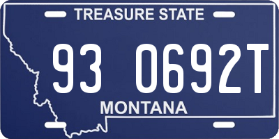 MT license plate 930692T
