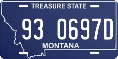 MT license plate 930697D