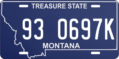 MT license plate 930697K