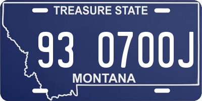 MT license plate 930700J