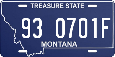 MT license plate 930701F