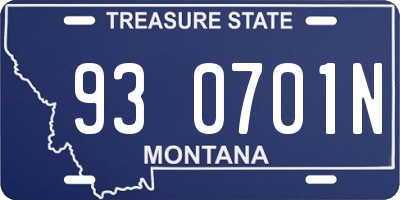 MT license plate 930701N