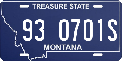 MT license plate 930701S