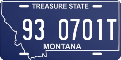 MT license plate 930701T