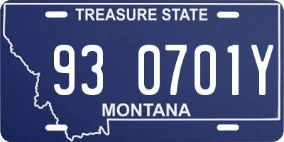 MT license plate 930701Y