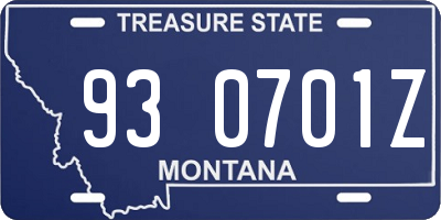 MT license plate 930701Z