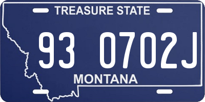 MT license plate 930702J