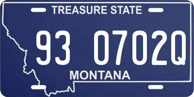 MT license plate 930702Q