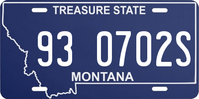MT license plate 930702S