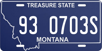 MT license plate 930703S