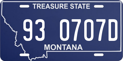 MT license plate 930707D