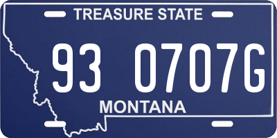 MT license plate 930707G