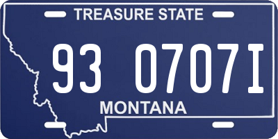 MT license plate 930707I