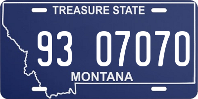 MT license plate 930707O