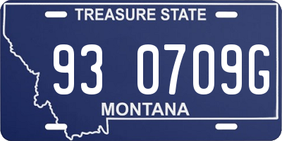 MT license plate 930709G