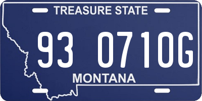 MT license plate 930710G