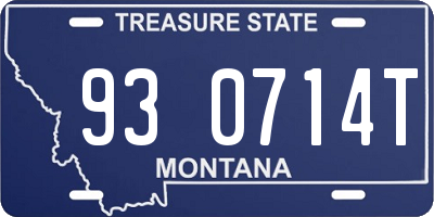 MT license plate 930714T