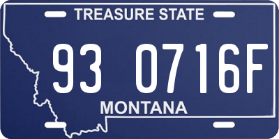 MT license plate 930716F