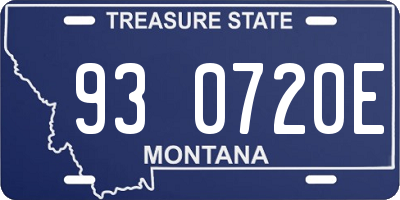 MT license plate 930720E