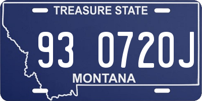 MT license plate 930720J