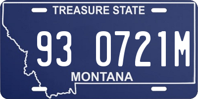 MT license plate 930721M