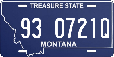 MT license plate 930721Q