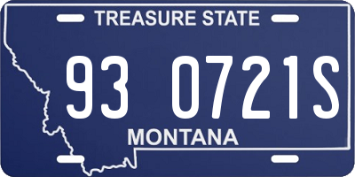 MT license plate 930721S