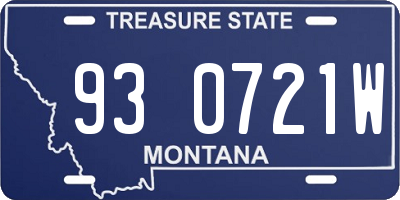 MT license plate 930721W