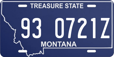 MT license plate 930721Z