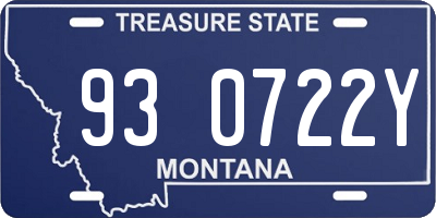 MT license plate 930722Y