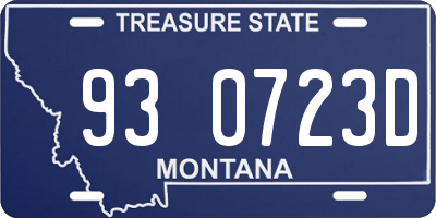 MT license plate 930723D