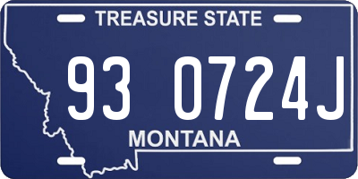 MT license plate 930724J