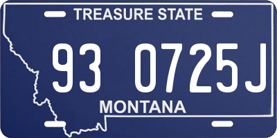 MT license plate 930725J