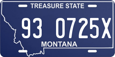 MT license plate 930725X