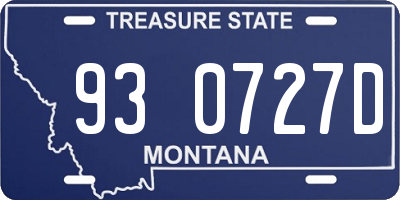 MT license plate 930727D
