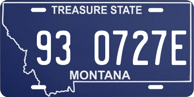 MT license plate 930727E