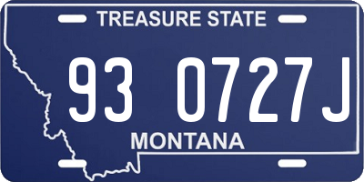 MT license plate 930727J