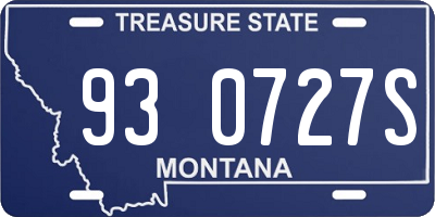 MT license plate 930727S