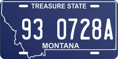 MT license plate 930728A