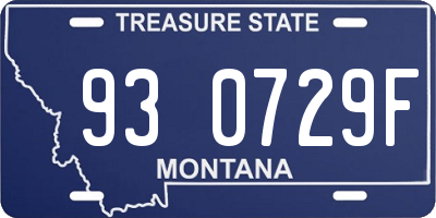 MT license plate 930729F