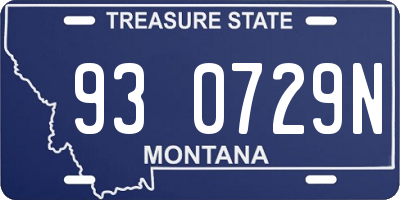MT license plate 930729N