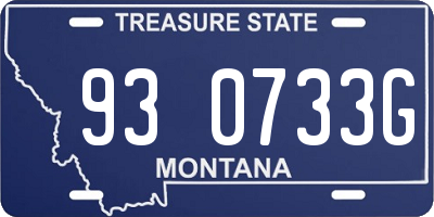 MT license plate 930733G