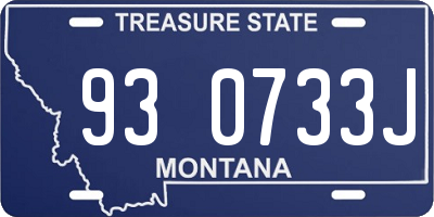 MT license plate 930733J