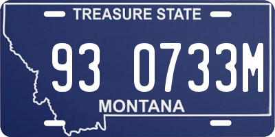 MT license plate 930733M