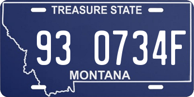 MT license plate 930734F