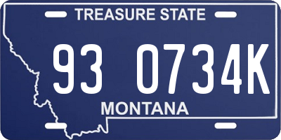 MT license plate 930734K