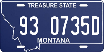 MT license plate 930735D