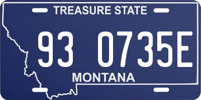 MT license plate 930735E